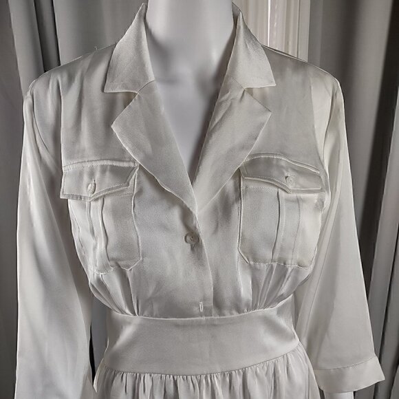 Mary Crafts Women's White A-Line Side Zip Elegant Dress Size 8 (NWT) - Picture 2 of 15